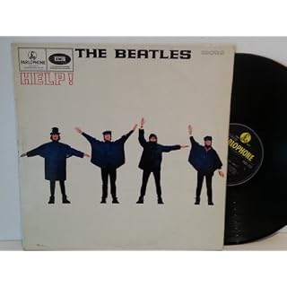The Beatles HELP mono, black yellow.HELP, PMC 1255 - Les Beatles, Paul McCartney, John Lennon, RIngo Starr, George Harrison