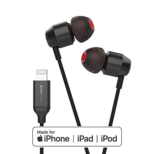 Apple MFi Certified Lightning Earbuds Headphones Earphones - with Microphone and Compact Controller