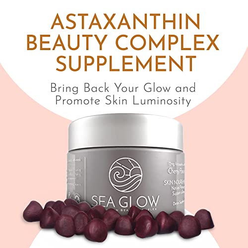 Sea Glow Astaxanthin Gummies With Vitamin C, Antioxidant-Rich Gummy Vitamins, Beauty And Skin Supplement, 12 Mg Astaxanthin Vitamin Supplements, Dairy And Gluten-Free, 28 Counts #TOP1