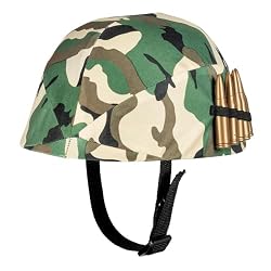 Boland 01413 - Casco militar para niños, camuflaje, talla ajustable, con munición, soldado, ejército, disfraz, carnaval, fiesta temática