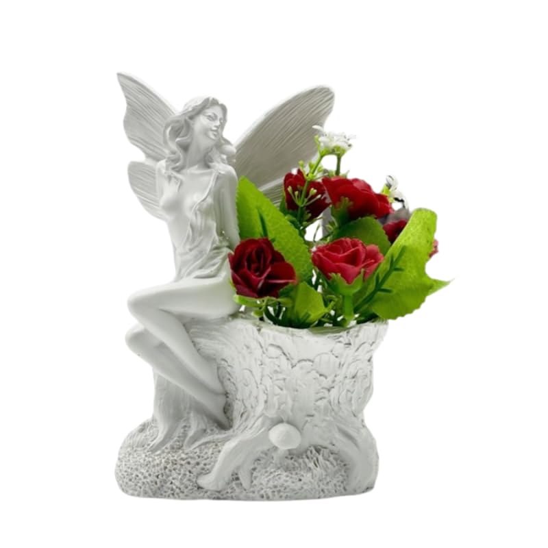 Vase déesse en résine bohème chic avec support floral pour table