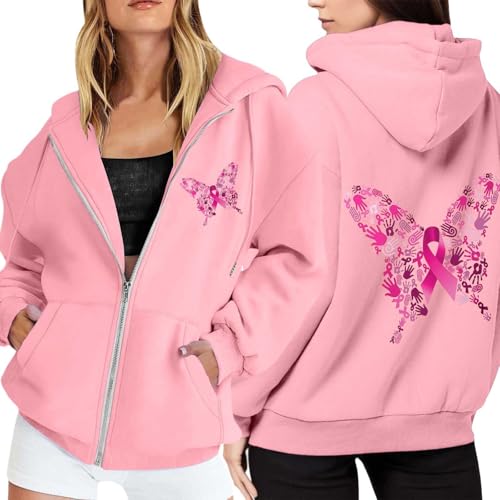 Sweat à Capuche zippé Rose un Symbole de Solidarité et Confort