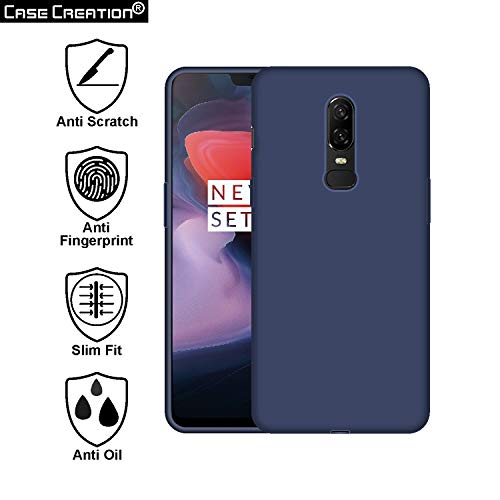 Image of Case Creation Luxurious OG Series for Oneplus 6 Case Cover,Anti-Dirty Slim Case Frosted Matte Cute Candy TPU Raised Bezel (Splash of Color) Back Cover for Oneplus6 -Navy Blue