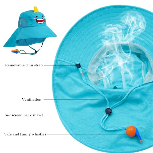 Image of SYGA Children's Cute Pink Bunny Sun Hat UPF 50+ Wide Brim UV Protection Bucket Hat, Lightweight Breathable Summer Beach Fishing Hat for 3-10 Years Boys & Girls