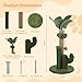 19In Sisal Cat Scratching Post with Cactus Design, Dangling Toys for Cats and Kittens