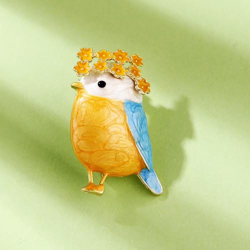 Image of Animal Brooch Pins Set Women Vintage Crystal Enamel Pin Rhinestone Peacock Bee Fish Bird ladybird Cat Retro Insect Shape Pins Jewelry for Men Christmas Mother's Day Xmas Gift (Bird)