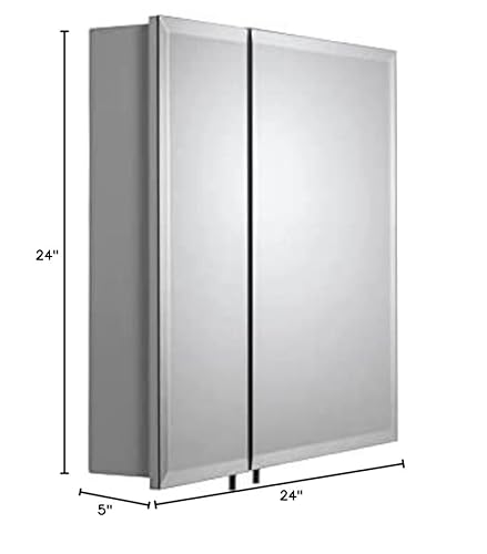 Croydex Wellington 24-Inch X 24-Inch Double Door Bi-View Cabinet With Hang 'N' Lock Fitting System #TOP2