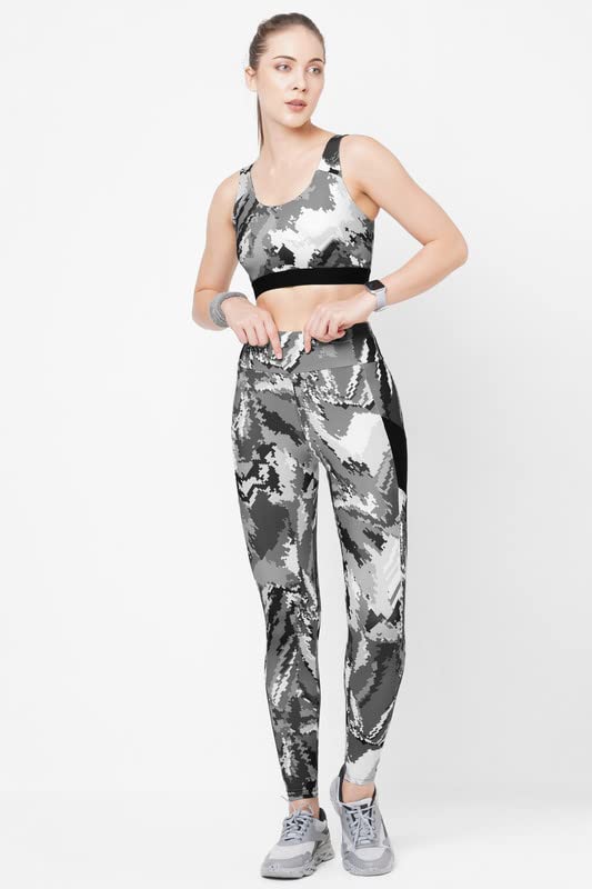 Image of JUST-Dry 7 /8 HIGH Waist CAMO Print GO Train Workout Tights