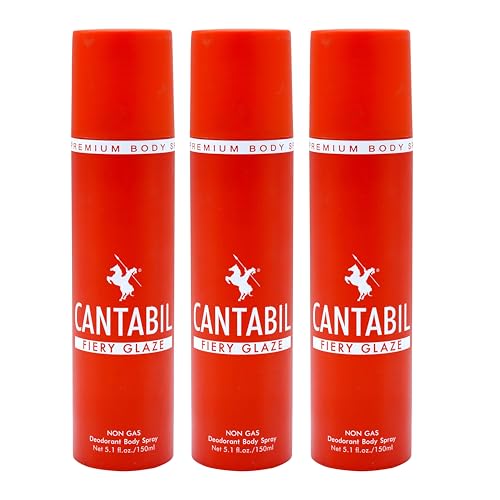 Image of Cantabil Fiery Glaze Unisex No Gas Deodorant Body Spray | Pack Of 3 X 150ml With Citrus, Rose, Sandalwood | Perfume Deo For Men & Women | Rakhi Gift for Brother