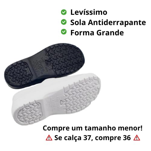 Sapato Babuche Fechado Profissional Trabalho Cozinha Yvate (36, PRETO LISO)