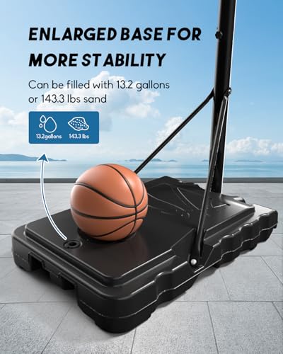 G Gx9 BASIC BASKETBALL HOOP Portable Basketball Hoop Outdoor, 4.8 To 10Ft Height Adjustable Basketball Syatem With 44 Inch Shatterproof Pc Backboard thumb #4