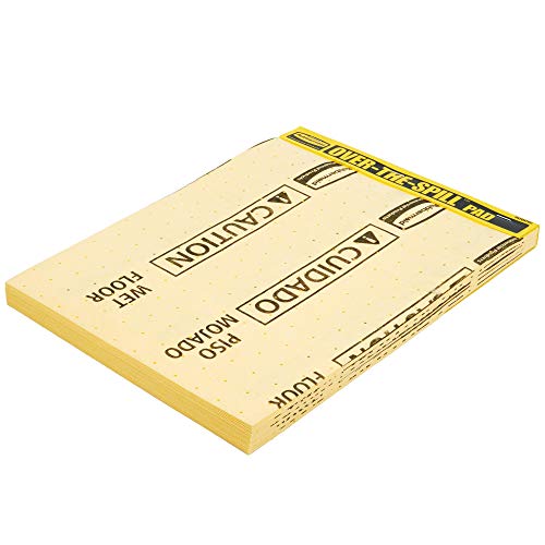 Image of Rubbermaid Commercial Products, Over the Spill Pad, Absorbent Mat Pads for Residential /Commercial /Restaurant /Office /Facility Use, Fast at Absorbing Water /Oil /Beverages, Yellow