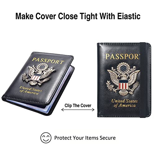 Facath Passport Holder Cover Case Passport Cards Protector Travel Cover Wallet Case Rfid Blocking Leather Card Case Travel Accessories Document Organizer #TOP4