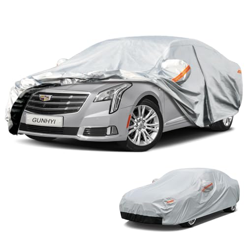 Image of GUNHYI 6 Layer Car Cover Custom Fit Cadillac XTS (2012-2019) Waterproof All Weather, Heavy Duty Outdoor Snow Sun Rain Uv Protection (Ships from US Warehouse, Delivery 3-8 Days)