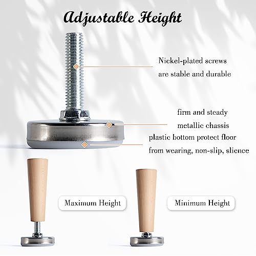 SPDYCESS 8pcs M10X50MM Adjustable Levelling Feet, Screw-in Round Base Furniture Feet, Threaded Fixed Foot - Image 3