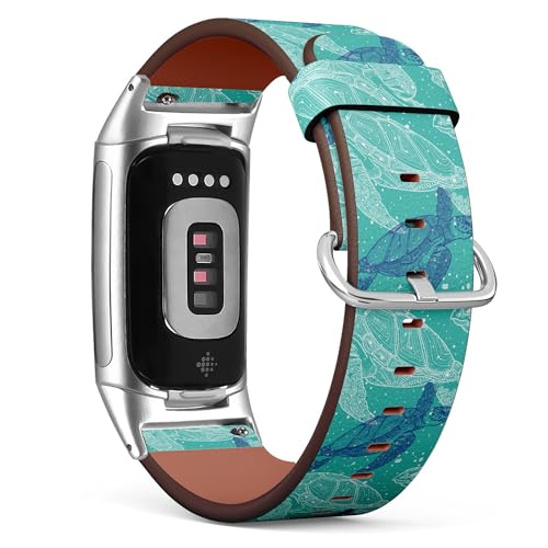 Bracelet de montre de rechange en cuir compatible avec Fitbit Charge 6 et 5