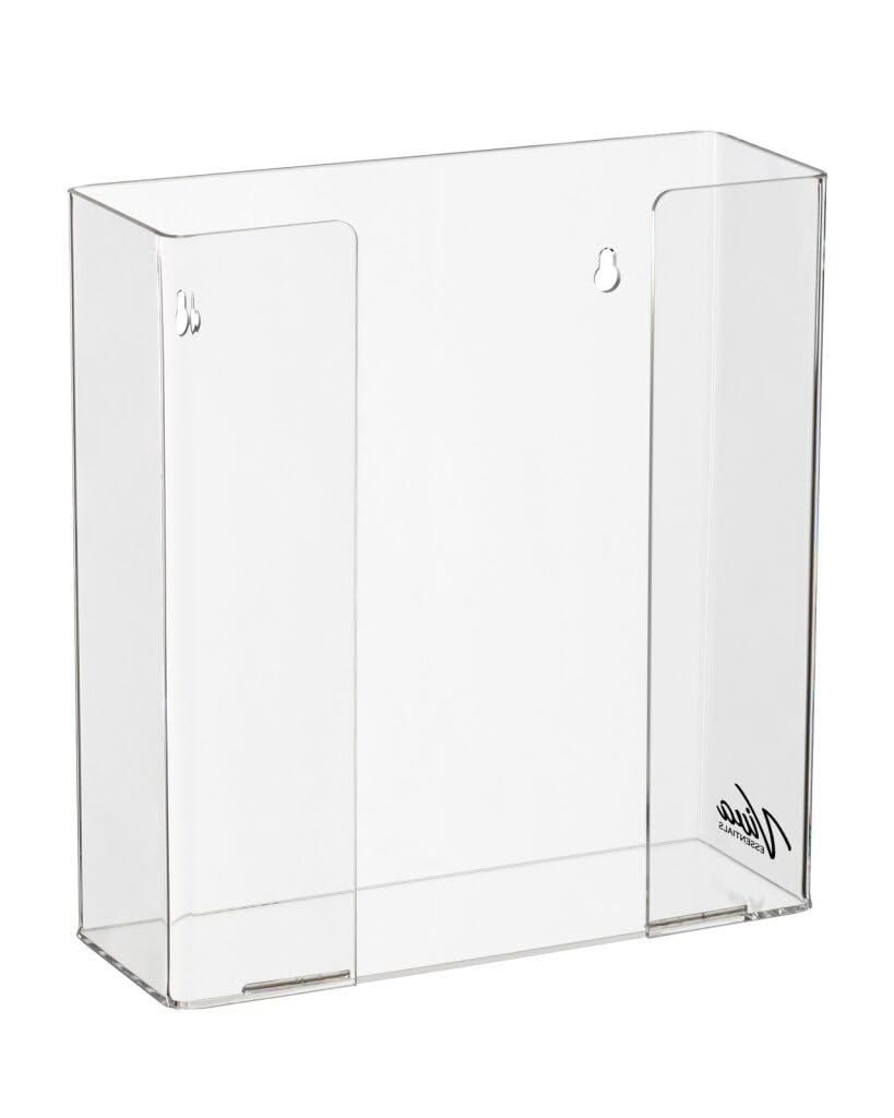 AdirMed VivaEssentials Double Glove Box Holder, Wall Mount or Free Standing Clear Acrylic Glove Holder