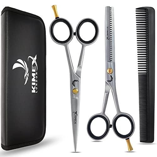 Professional Hairdressing Scissors - Hair Thinning Scissors Set, 6.0 inch + Presentation Case/Box + Black Comb