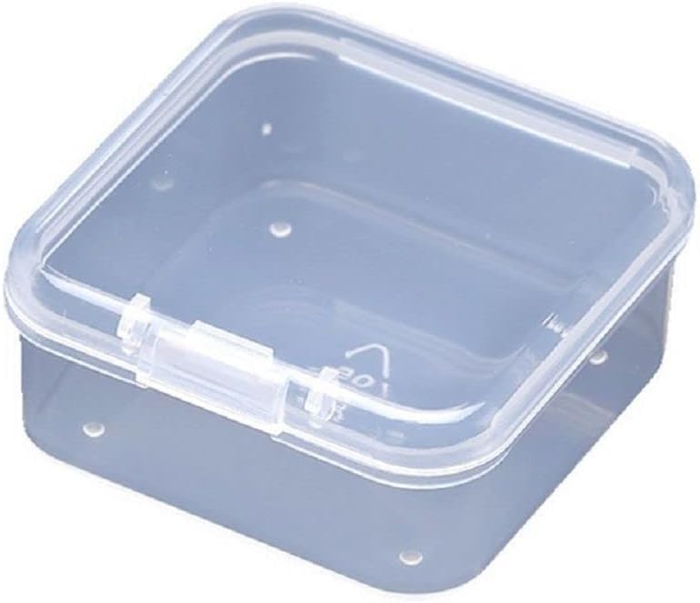 Image of 5 Pcs Plastic Jewelry Storage Containers, Mini Clear Square Box Empty Case with Lid for Earplugs, Jewelry, Hardware or Other Small Crafts Boxes and Organizers