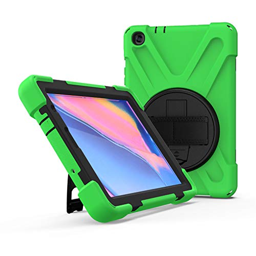 Coque robuste Samsung Tab A 10.1 2019 verte avec béquille et sangle