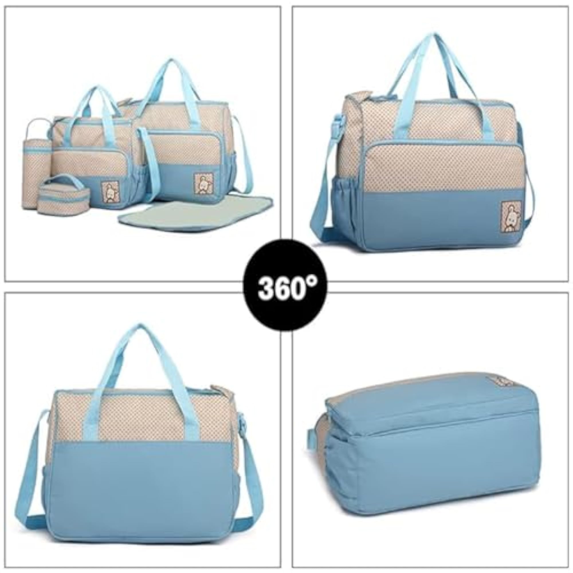 Diaper Bag Pack of 5, Light Blue