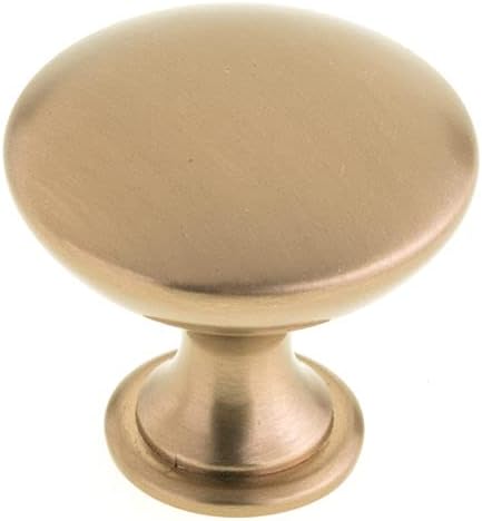 Richelieu Hardware BP904125CHBRZ Copperfield Collection 1-inch (25 mm) Champagne Bronze Functional Cabinet and Drawer Mushroom Knob for Kitchen, Bathroom, and Furniture