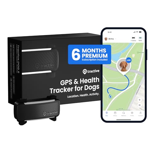 Tractive GPS ドッグトラッカー (2025年リリース 6か月無料サブスクリプション付き) | リアルタイムペット位置トラッカー | 健康&ウェルネスアラート | 犬用バーチャルフェンス | 樹皮モニタリング (ブラック)
