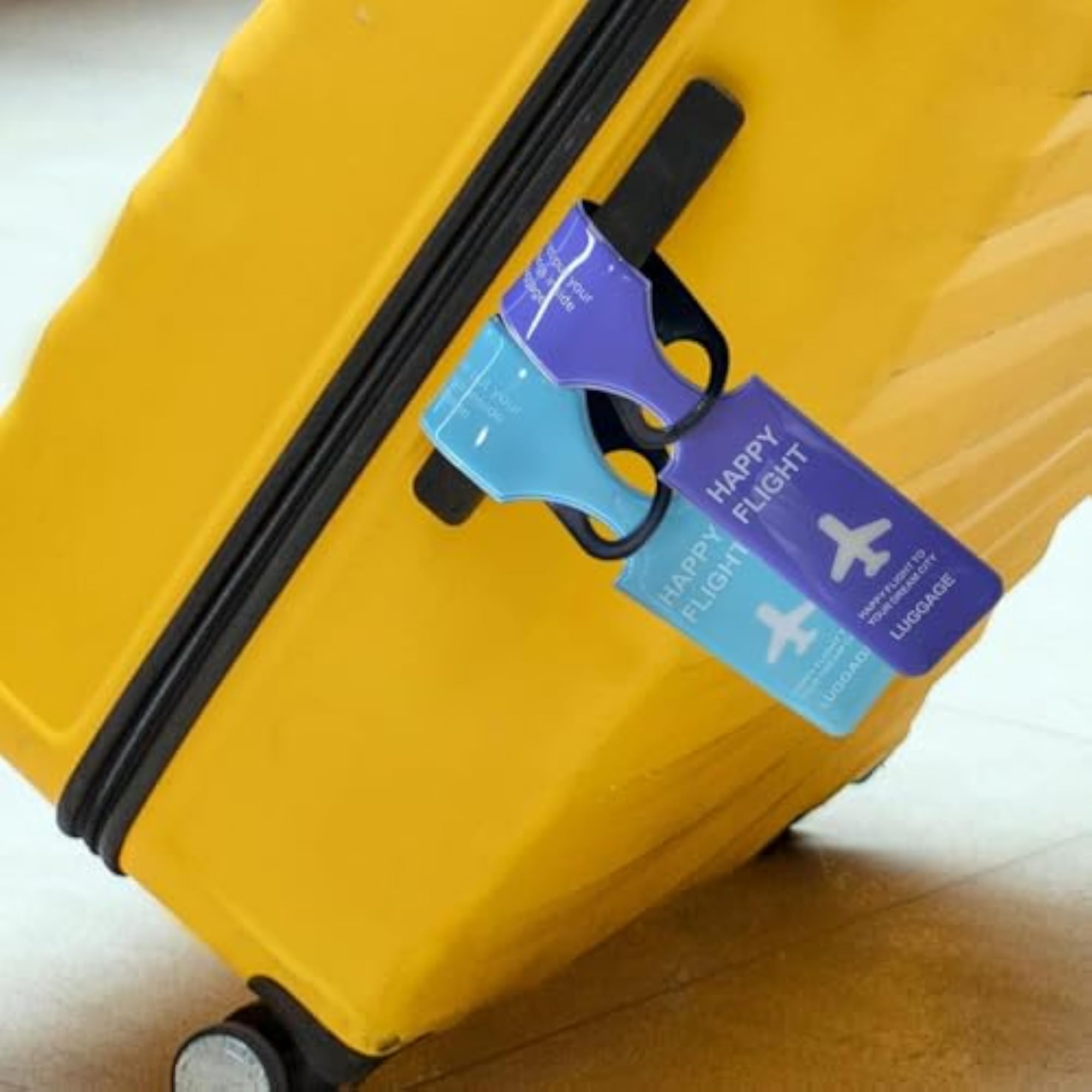 4 Pack PVC Luggage Tag Holders for Travel