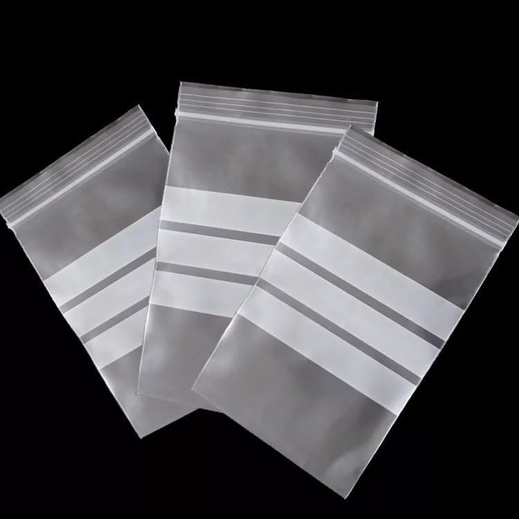 100 Write Plain Grip Seal Bags - Resealable Clear Plastic Pouches in Small, Medium and Large Sizes - Mini Ziplock Transparent Polythene (2.25" x 2.25" (57mm x 57mm))