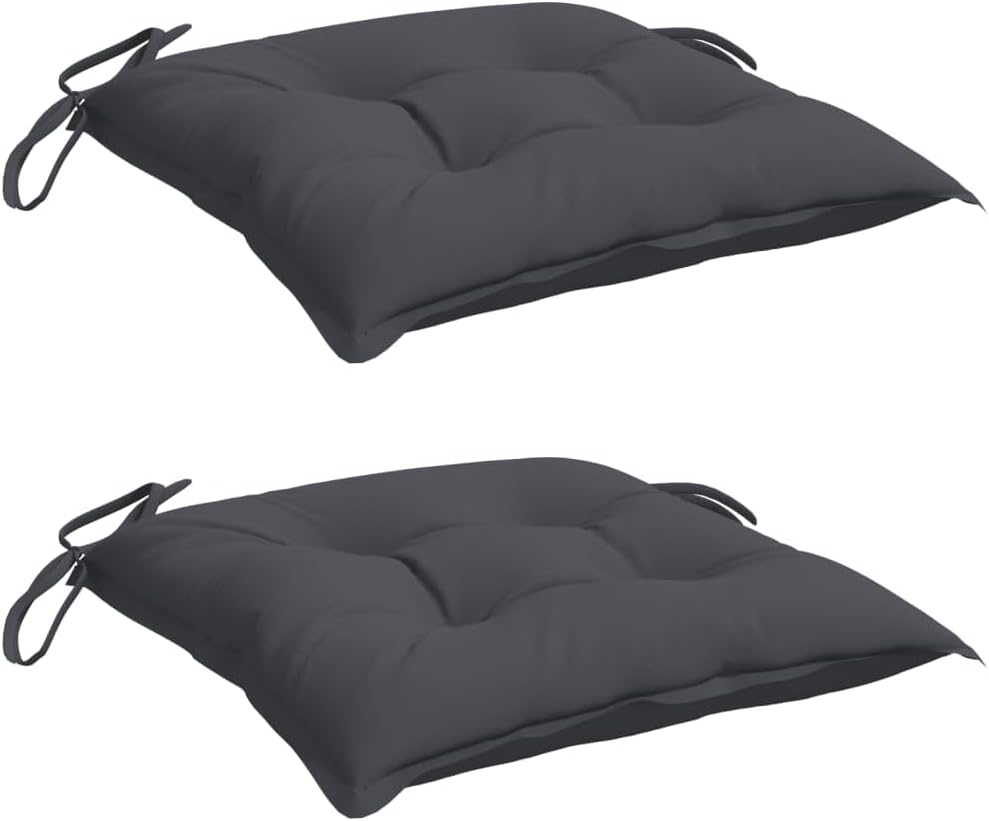 vidaXL Chair Cushion Set of 2 Anthracite Oxford Fabric (100% Polyester)