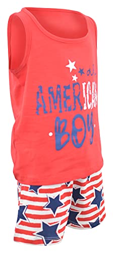 Image of Unique Baby Boys American Boy 4th of July 2pc Tank Shorts Set