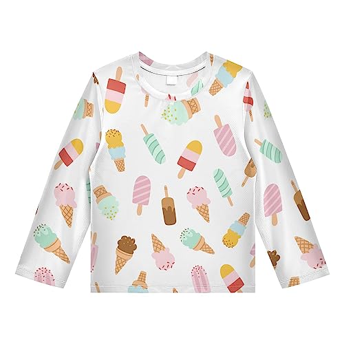 Image of CaTaKu Ice Cream Sweet Boys Rash Guard Long Sleeve Toddler Swim Shirts UPF 50+ Swimsuit for Boys Girls 4T