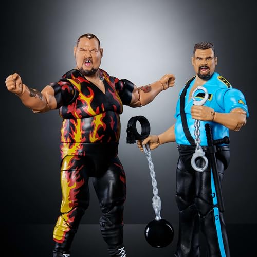 Mattel WWE Coliseum Collection Action Figure 2-Pack with Bam Bam Bigelow & Big Boss Man 6-inch Collectibles & Accessories Including Swappable Parts