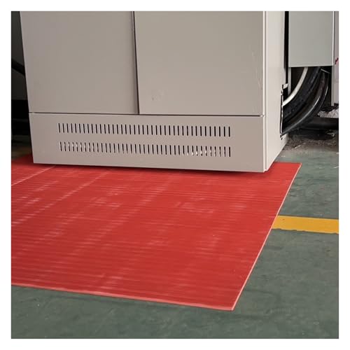 Commercial Electrical Insulating Rubber Mats, High Voltage Insulated Fusebox Safety Mat/Switchboard Matting/Rubber Floor Mat, Electrician Electric Shock Protection Equipment(Red,LxWxT 7' x 3 1/5' x