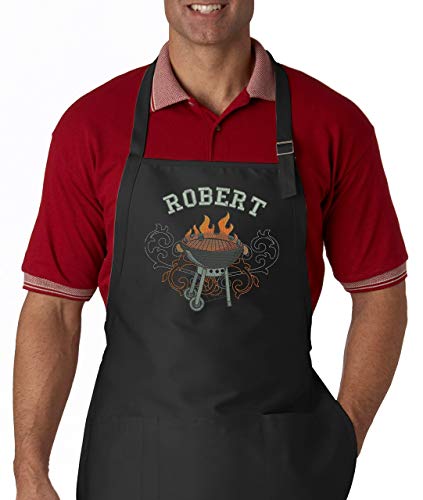 Wild Side Grill Personalized Men's Embroidered Bbq Apron #TOP19