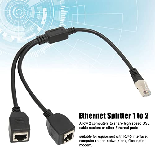 RJ45 Ethernet Splitter Cable 1 Male to 2 Female Port, Stable Fast Transmission, Suitable for Router Modem Widely Compatible - Image 3