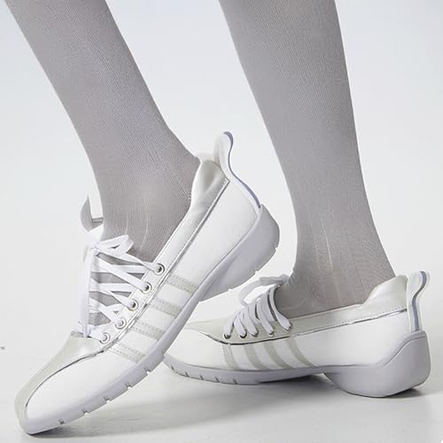 Ballet Sneakers for Woman Leather Trendy Lace Up Wide Toe Ballerina Flats Elegant Fancy Low Top Mary Jane Casual Dressy Ballet Shoes 2025 Spring Summer Daily Wear3