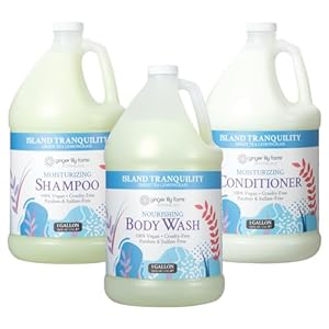 Ginger Lily Farms Botanicals Body Wash + Shampoo + Conditioner Bundle, Island Tranquility, 1 Gallon Each