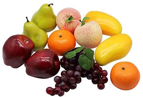 Image of Ulalaza 12pcs Fake Fruit Artificial Realistic Model Lifelike Decorative Foam Fruits & Vegetables for Hand Made Home, House Kitchen Party Decoration Desk Ornament