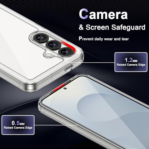 Image of Case for Samsung Galaxy S25 5G, Military Grade Drop Protection Phone Case, Yellowing Resistant, Anti-Scratch Hard PC Back, Shockproof Hard Ultra-Thin Protective Cover, Clear