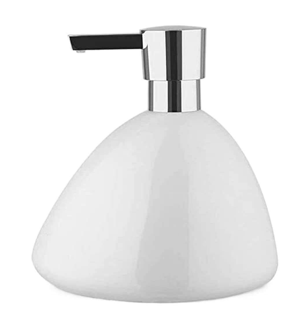 Dozownik Mydła Ceramiczny Dozownik Mydła 16,5 Uncji Do Łazienki, Dozownik Mydła W Płynie Wielokrotnego Napełniania Dozownik Balsamu Do Mydła(Color:White)
