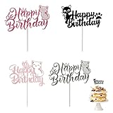 4 unidades decoración para tartas de gato, decoración de cumpleaños, decoración de cupcakes, decoración de cupcakes, decoración de cupcakes, decoración de cumpleaños Kawaii, accesorios para tartas