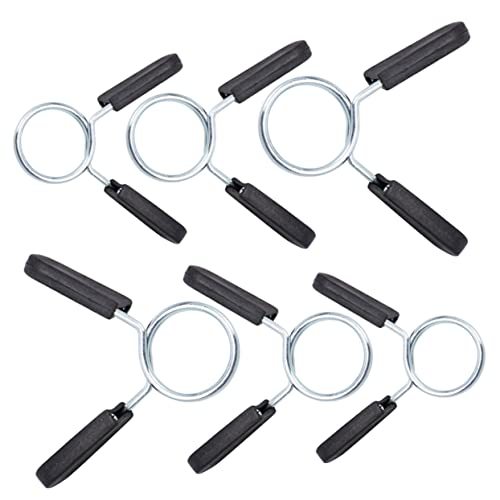 VANZACK Snap Spring Buckle Collars 6 Pack Barbell Spring Clips for Weightlifting Gym Powerlifting