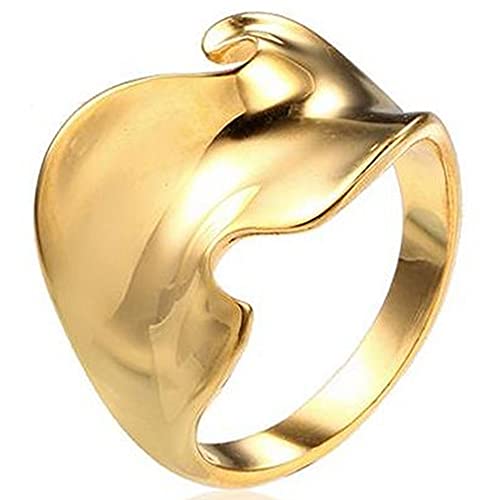 Jude Jewelers Stainless Steel Irregular Shape Ocean Waved Surface Promise Statement Anniversary Ring
