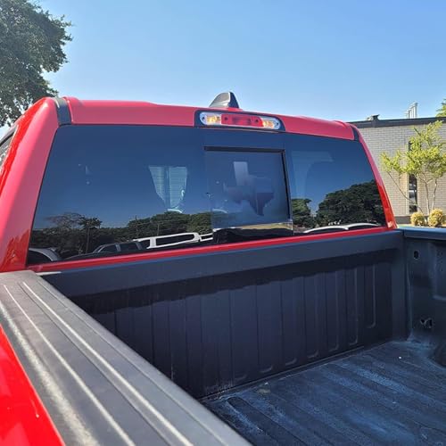 Image of for Sierra Silverado Rear Middle Window Shape of Texas Flag Decal, Matte Black Shape of Texas Flag Decal, Back Window Flag Decal