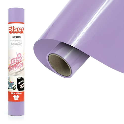 SISER - Siser EcoStretch Lilas, 30 cm x 0,5 m, vinyle thermotransférable thermocollant pour la personnalisation des vêtements et des vêtements de sport, matériel de loisirs créatifs, facile à couper.