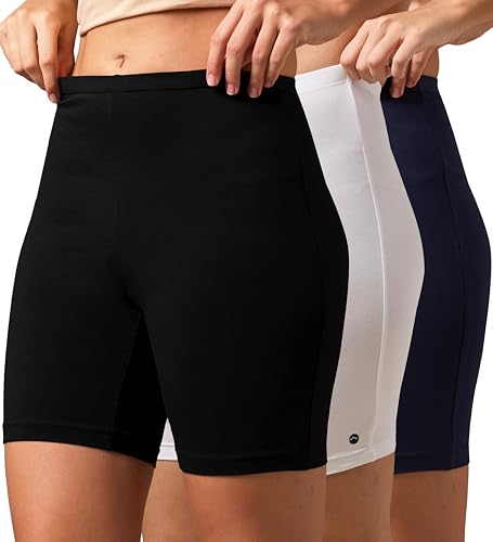 Image of URBAN ADVENTURE High Coverage Premium Cotton Spandex Mid Waist Elastane Stretch Shorties - Gym -Cycling Shorts /Tights for Women