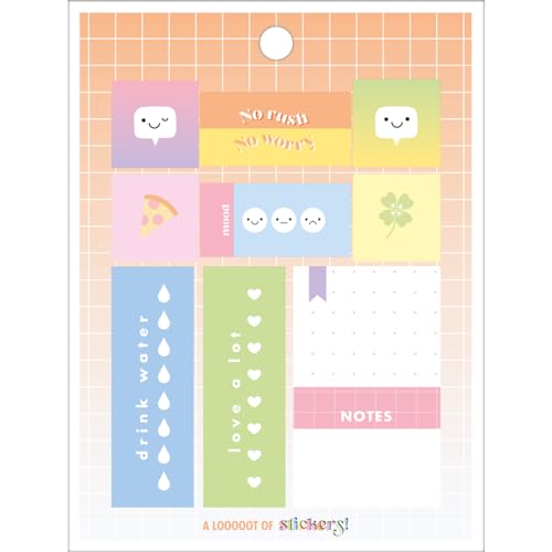Tilibra - Bloco de Adesivos Decorados Happy Metalizado 12 Folhas, Formato: 100mm x 134mm, 316954