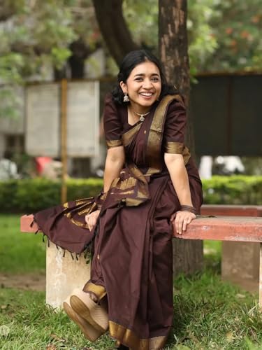 Image of South Cotton Gadwal Saree for Women | Celebrity Inspired Traditional Ethnic Wear | Chettinad & Kalyani Cotton Sarees | Soft Cotton Saree with Blouse Piece