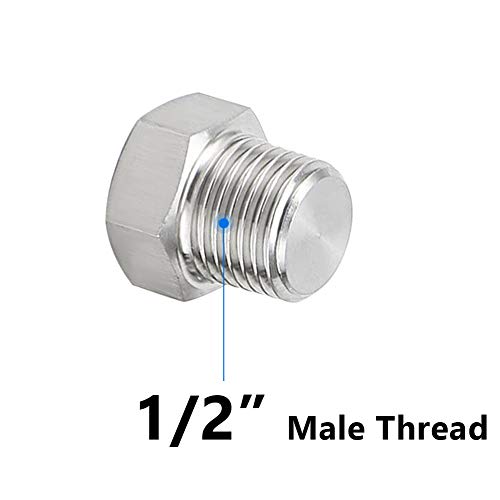 1/2" NPT Plugs Allen Head Chrome NPTF 1/2 Inch In Pipe Thread - Foto 9